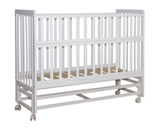 Кроватка для новорожденных Альберо (106,4, 124,2, Односпальные, Одноярусные, Белый, 64,8)