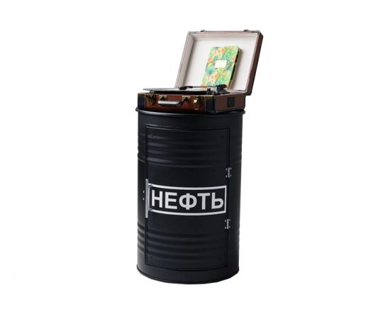 Бочка-шкаф  Нефть (черный, с рисунком)