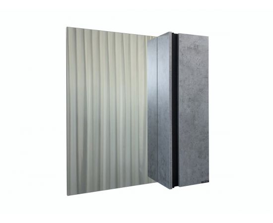 Зеркало-шкаф Эдинбург-75 бетон светлый (Серый, 73)