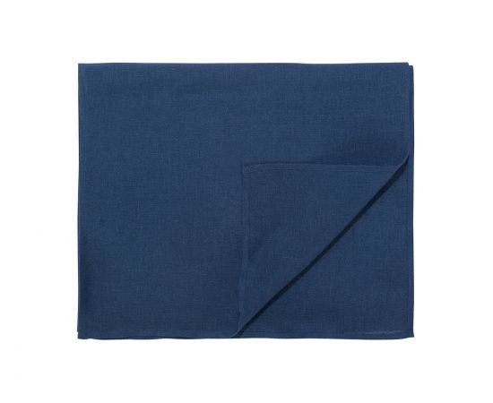 Дорожка на стол из стираного льна синего цвета Essential (Синий, 45)