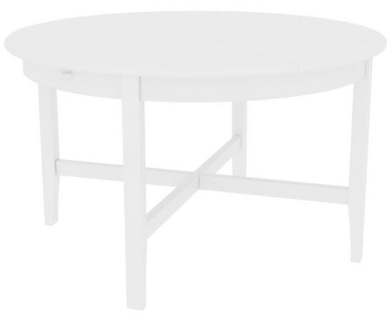 Стол обеденный Кантри раскладной, массив сосны, цвет белый