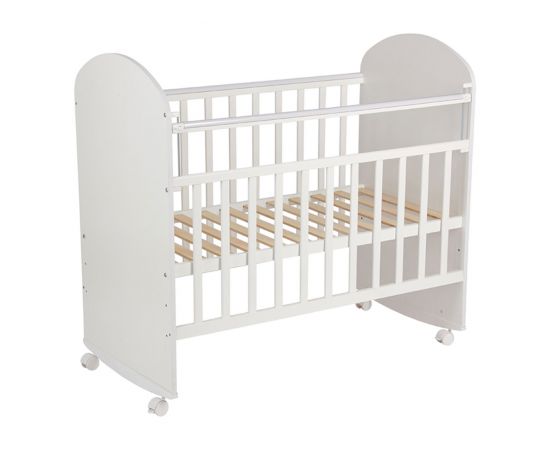 Кроватка для новорожденных Вуди (119, 124, 60х120 см, Качалки, Белый, 64)