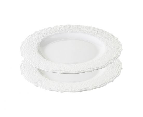 Набор обеденных тарелок Tracery (Белый, 26)