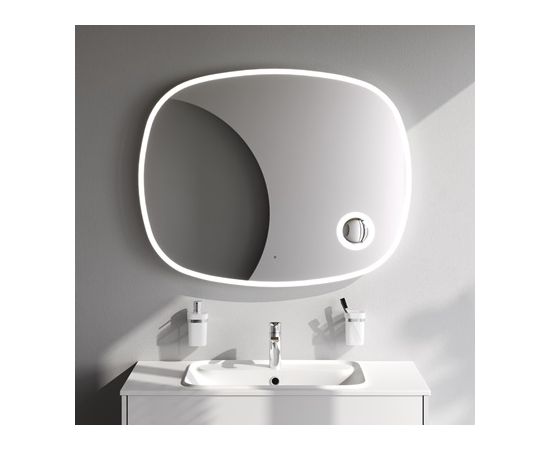 M8FMOX1003SA Зеркало с контурной LED-подсветкой, ИК сенсором и косметическим зеркалом, 100 см